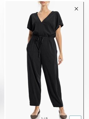 Max Studio Black Wide-Leg Drawstring Jumpsuit NWT